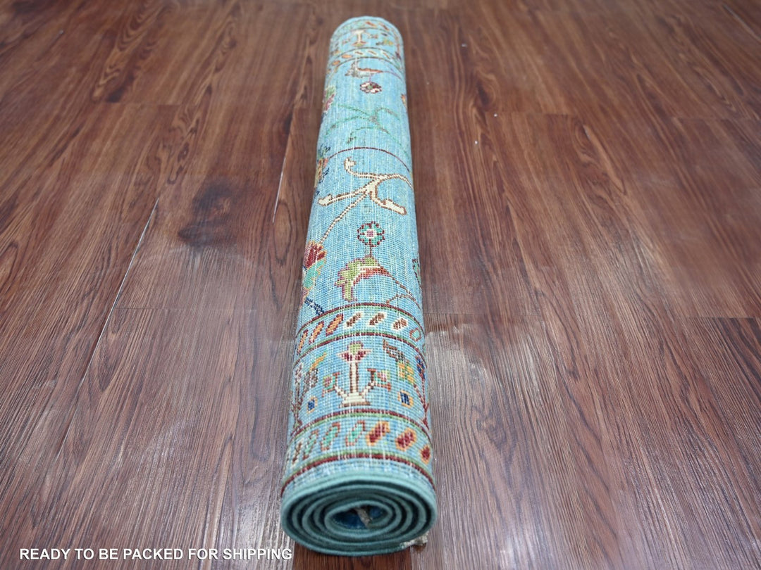 2'9" x 4'0" New Hand Knotted Blue Wool Rectangle Oriental Rug - MOA10222325