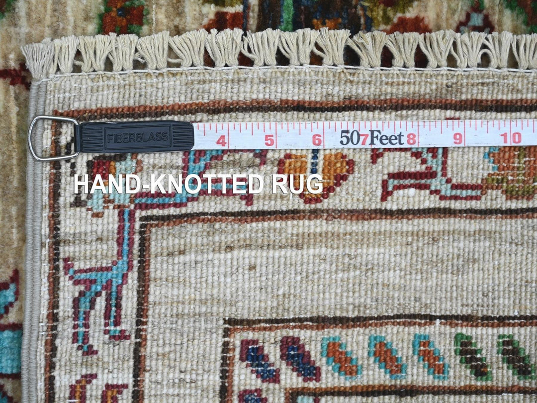 2'8" x 3'11" New Hand Knotted Ivory Wool Rectangle Oriental Rug - MOA10222326