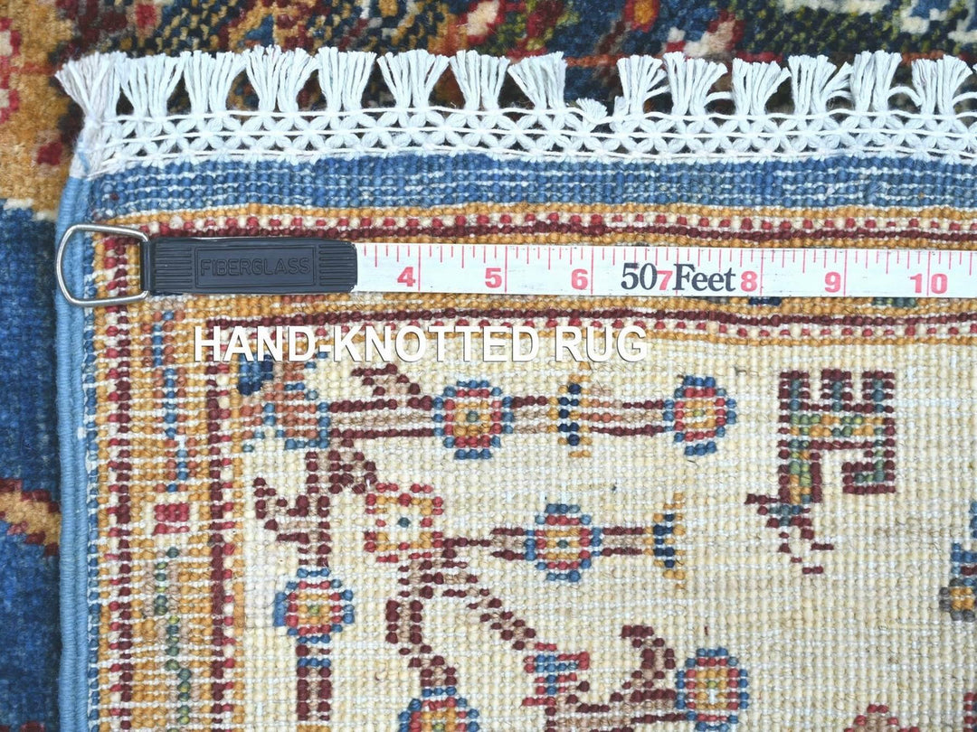 3'10" x 5'8" New Hand Knotted Blue Wool Rectangle Oriental Rug - MOA10222328