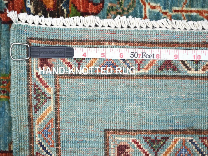 4'1" x 5'11" New Hand Knotted Blue Wool Rectangle Oriental Rug - MOA10222329