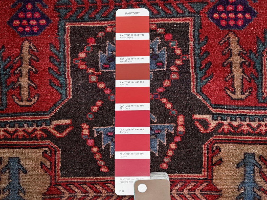 2'9" x 7'11" Vintage Hand Knotted Overdyed Wool Runner Oriental Rug - MOA1022232