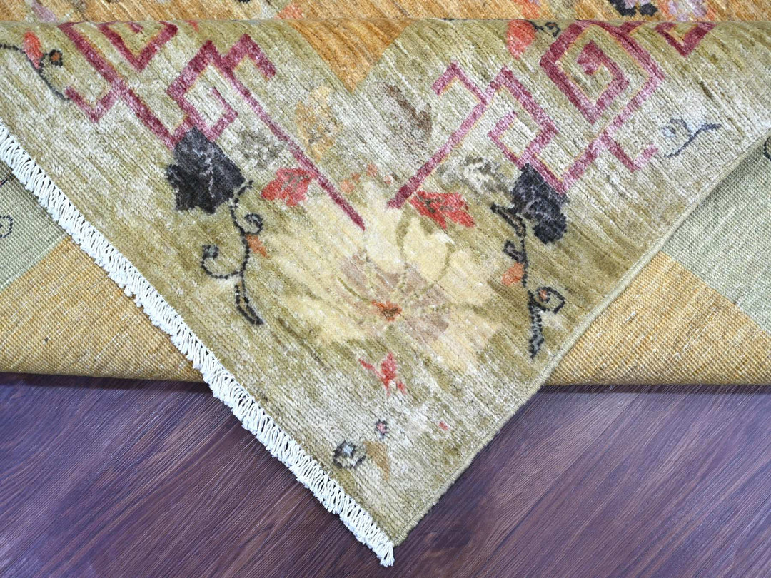 8'4" x 9'10" New Hand Knotted Brown Wool Rectangle Oriental Rug - MOA10222332