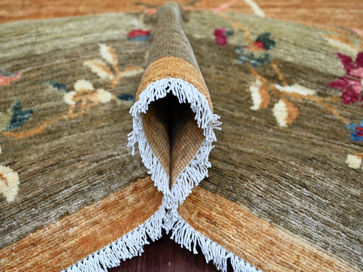 8'3" x 9'9" New Hand Knotted Brown Wool Rectangle Oriental Rug - MOA10222333