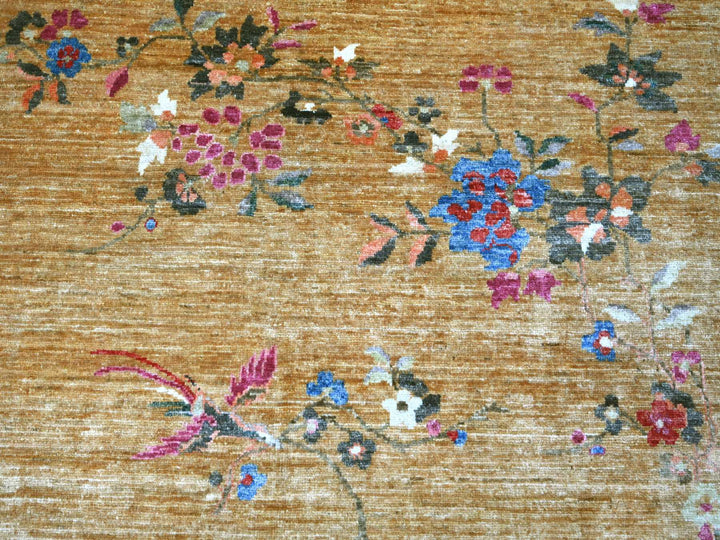 8'3" x 9'9" New Hand Knotted Brown Wool Rectangle Oriental Rug - MOA10222333