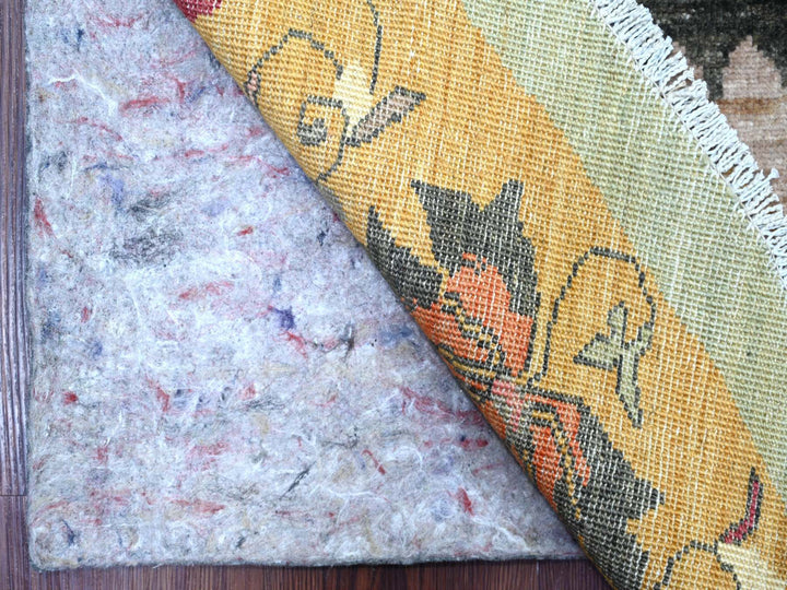 7'11" x 8'2" New Hand Knotted Green Wool Round Oriental Rug - MOA10222334