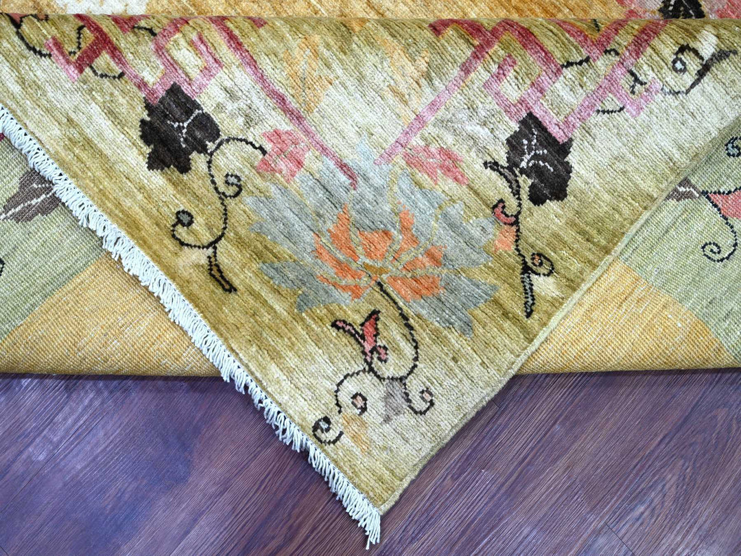 9'1" x 11'6" New Hand Knotted Brown Wool Rectangle Oriental Rug - MOA10222336