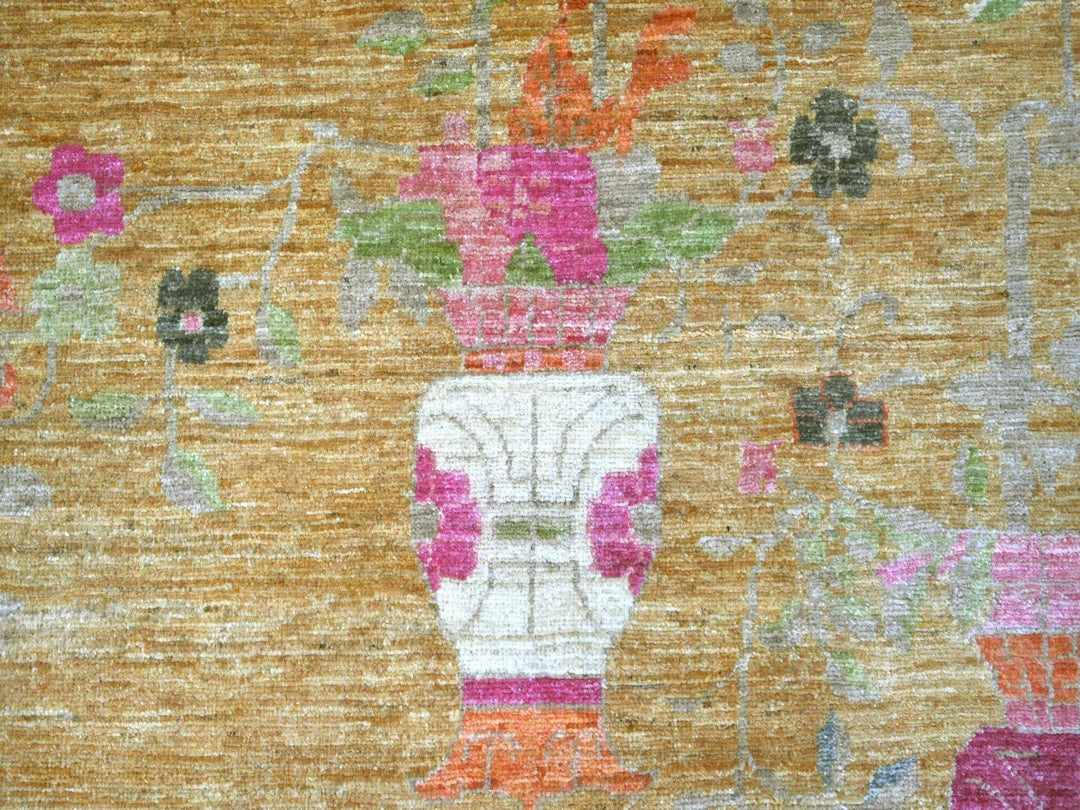 9'10" x 13'6" New Hand Knotted Brown Wool Rectangle Oriental Rug - MOA10222339