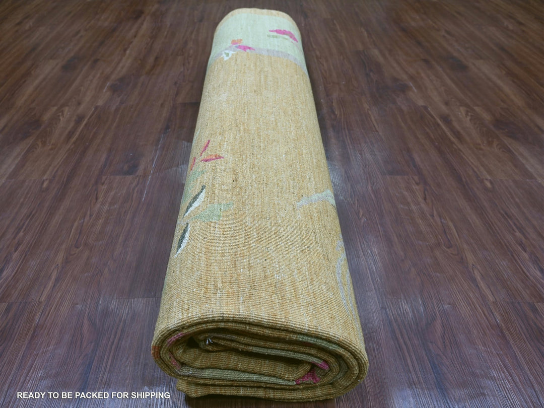 9'10" x 13'6" New Hand Knotted Brown Wool Rectangle Oriental Rug - MOA10222339