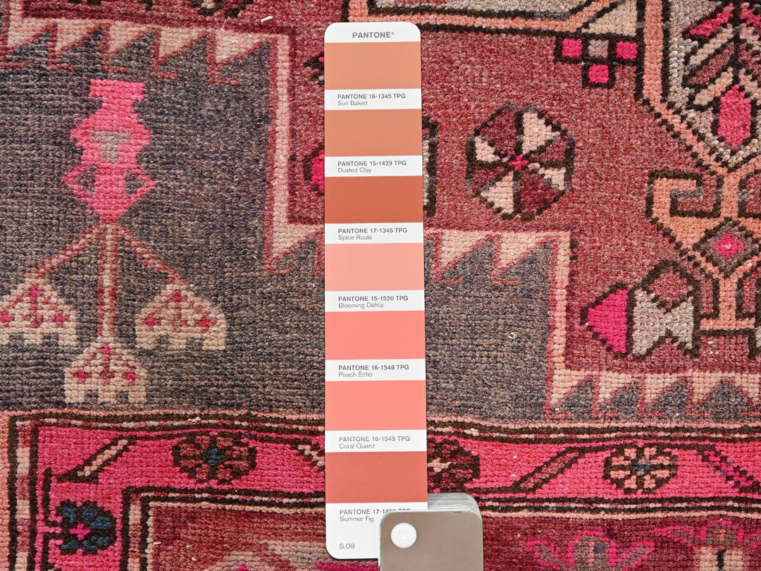 2'9" x 9'1" Vintage Hand Knotted Pink Wool Runner Oriental Rug - MOA1022233