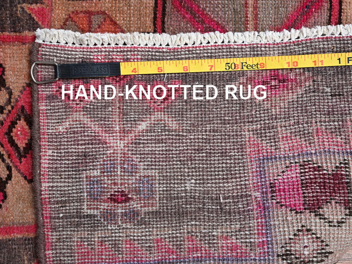 2'9" x 9'1" Vintage Hand Knotted Pink Wool Runner Oriental Rug - MOA1022233
