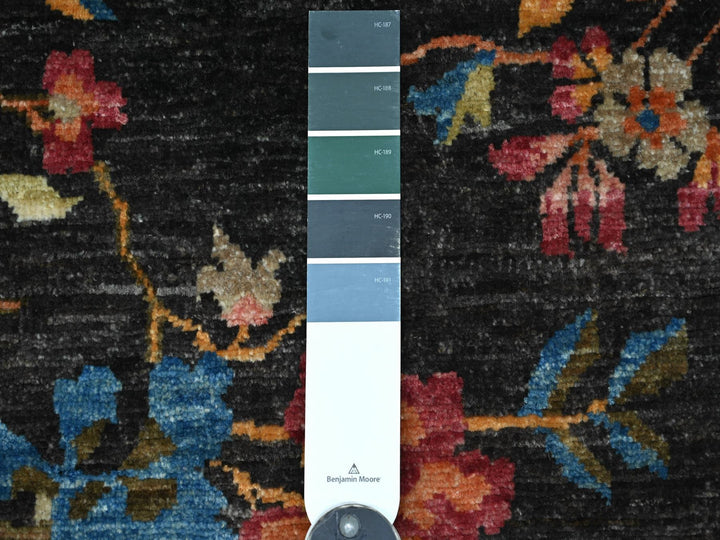 3'0" x 5'11" New Hand Knotted Black Wool Runner Oriental Rug - MOA10222340