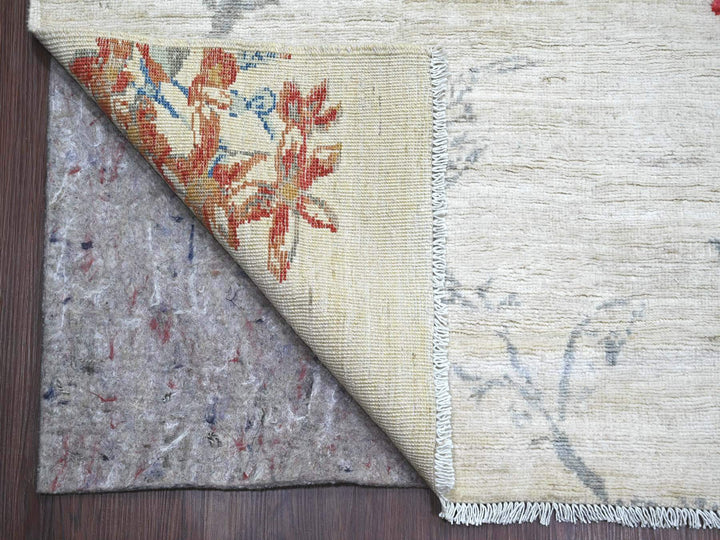 10'3" x 14'7" New Hand Knotted Ivory Wool Rectangle Oriental Rug - MOA10222341
