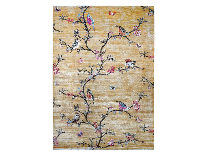 10'1" x 13'10" New Hand Knotted Brown Wool Rectangle Oriental Rug - MOA10222342