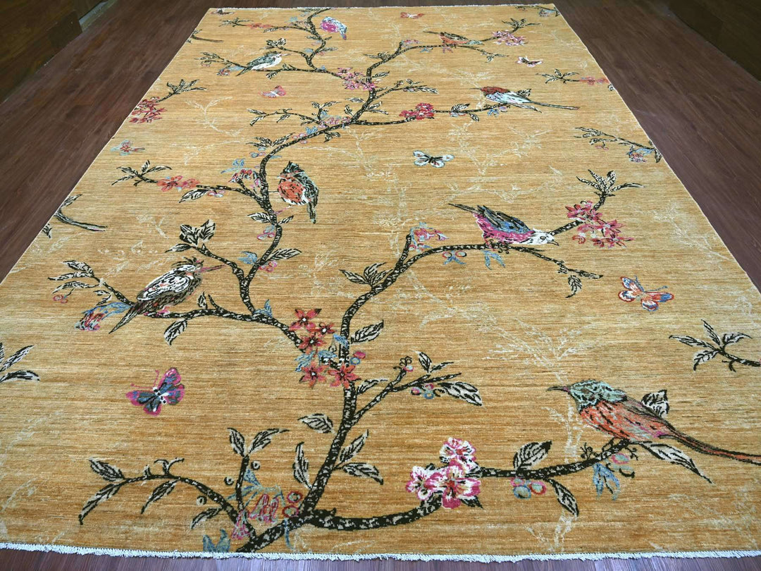 10'1" x 13'10" New Hand Knotted Brown Wool Rectangle Oriental Rug - MOA10222342