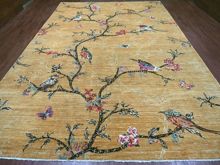 10'1" x 13'10" New Hand Knotted Brown Wool Rectangle Oriental Rug - MOA10222342