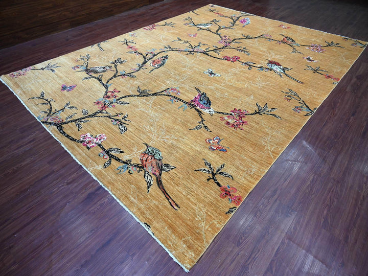 10'1" x 13'10" New Hand Knotted Brown Wool Rectangle Oriental Rug - MOA10222342