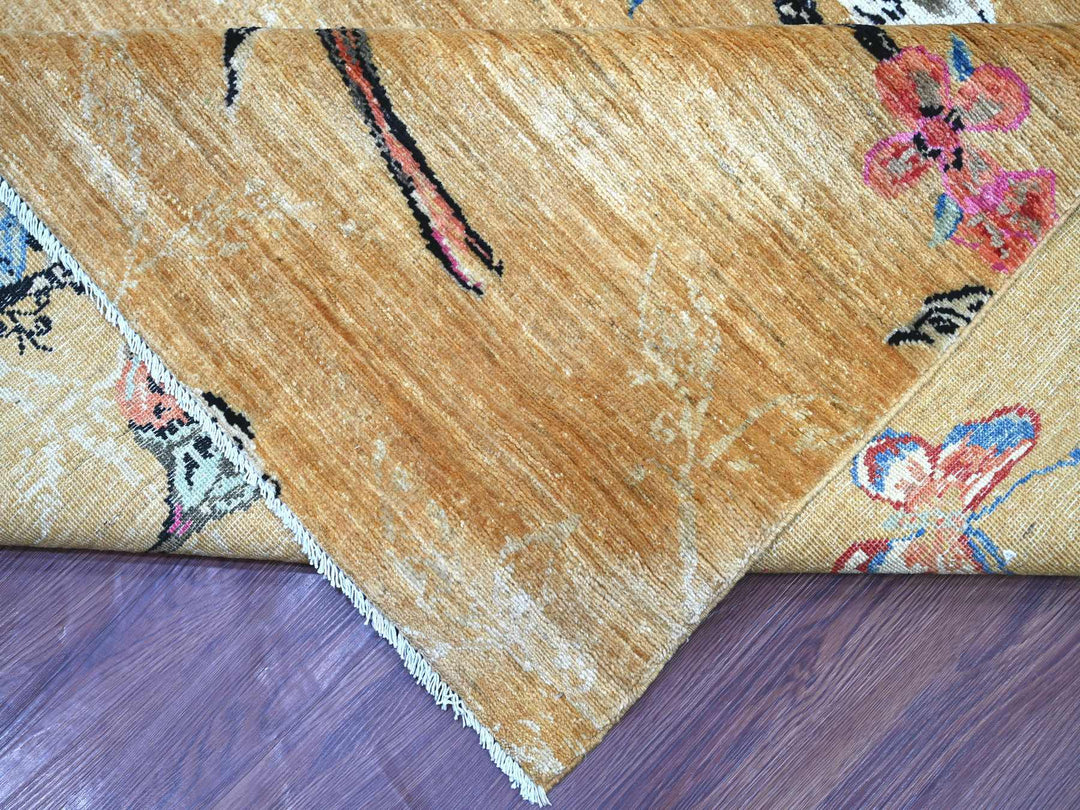 10'1" x 13'10" New Hand Knotted Brown Wool Rectangle Oriental Rug - MOA10222342