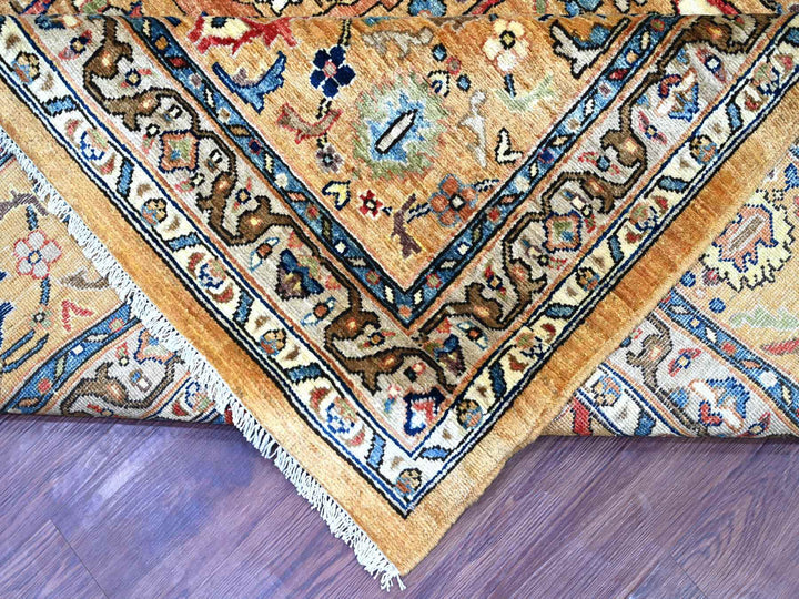 9'2" x 11'11" New Hand Knotted Brown Wool Rectangle Oriental Rug - MOA10222344