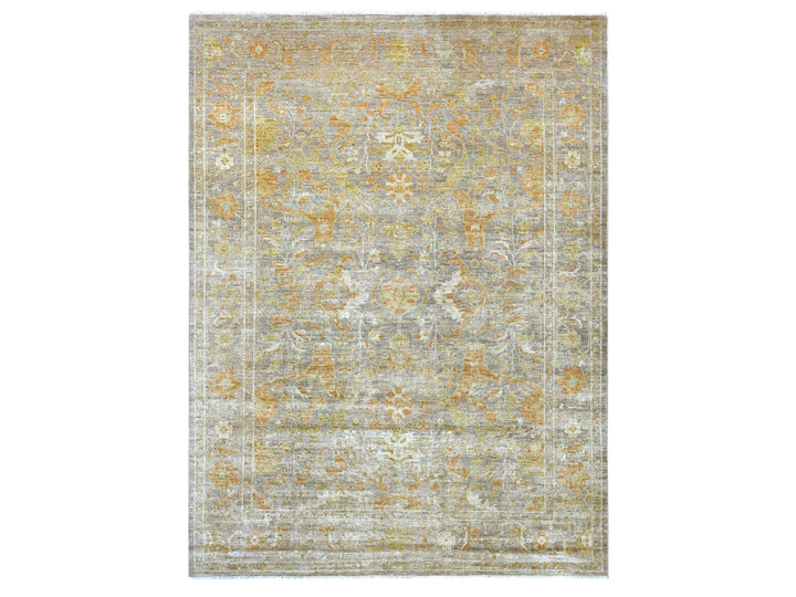 8'10" x 11'9" New Hand Knotted Brown Wool Rectangle Oriental Rug - MOA10222346