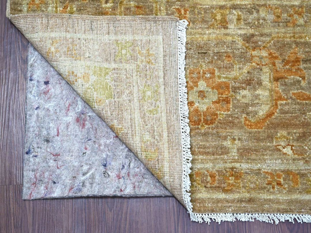 8'10" x 11'9" New Hand Knotted Brown Wool Rectangle Oriental Rug - MOA10222346