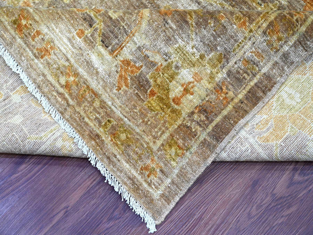 8'10" x 11'9" New Hand Knotted Brown Wool Rectangle Oriental Rug - MOA10222346