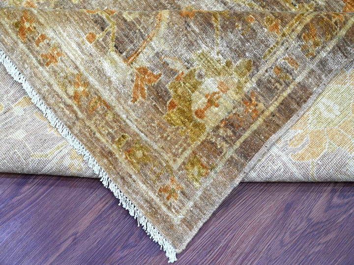 8'10" x 11'9" New Hand Knotted Brown Wool Rectangle Oriental Rug - MOA10222346