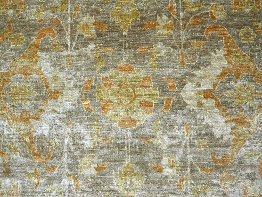 8'10" x 11'9" New Hand Knotted Brown Wool Rectangle Oriental Rug - MOA10222346