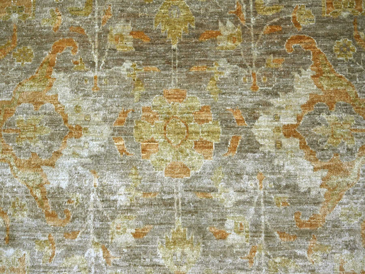 8'10" x 11'9" New Hand Knotted Brown Wool Rectangle Oriental Rug - MOA10222346