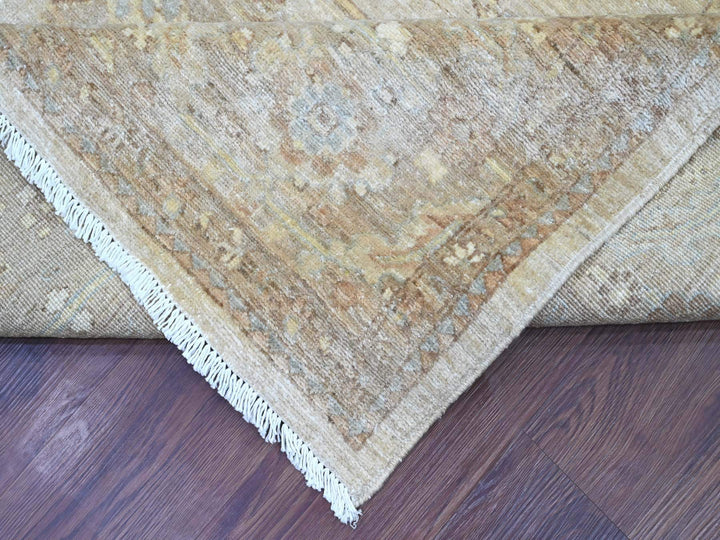 7'11" x 10'0" New Hand Knotted Ivory Wool Rectangle Oriental Rug - MOA10222347