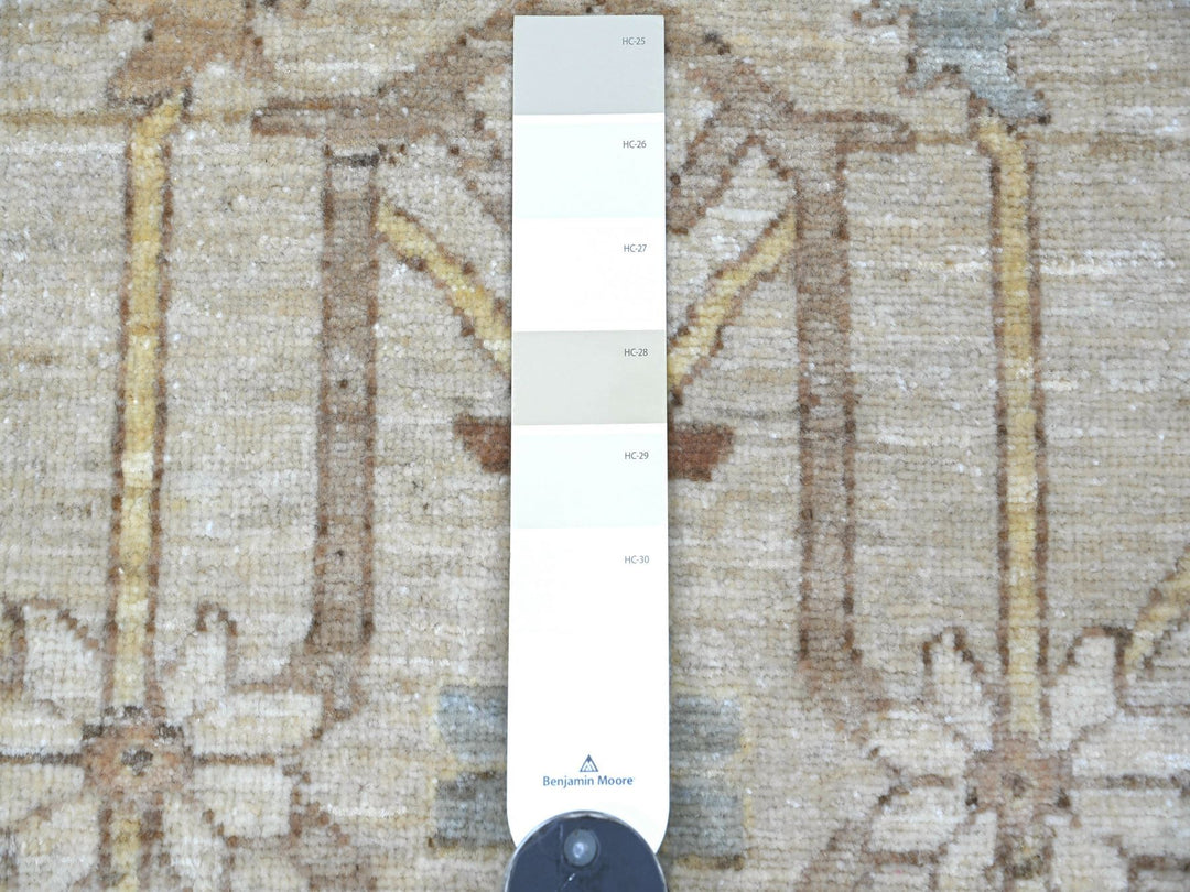 7'11" x 10'0" New Hand Knotted Ivory Wool Rectangle Oriental Rug - MOA10222347