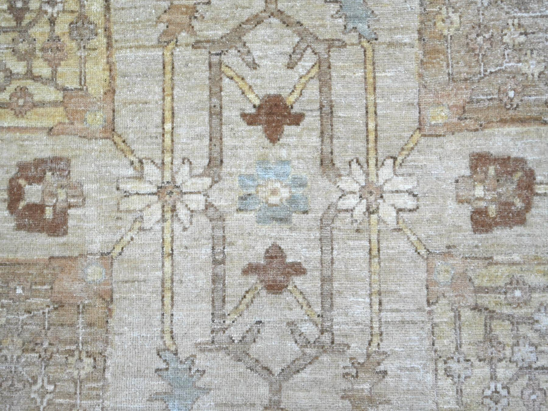 7'11" x 10'0" New Hand Knotted Ivory Wool Rectangle Oriental Rug - MOA10222347