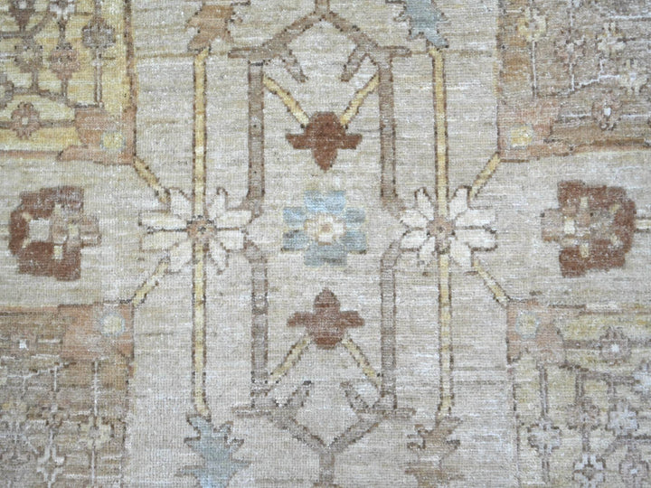 7'11" x 10'0" New Hand Knotted Ivory Wool Rectangle Oriental Rug - MOA10222347