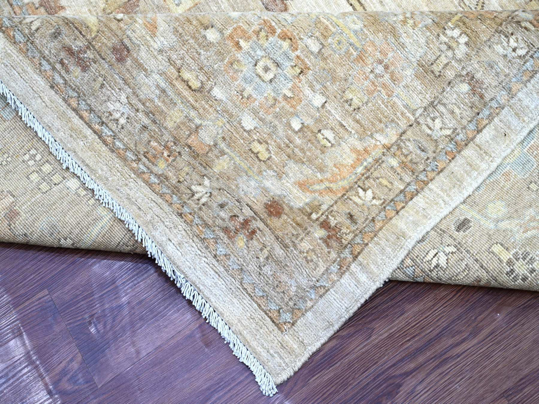 10'1" x 13'10" New Hand Knotted Brown Wool Rectangle Oriental Rug - MOA10222349