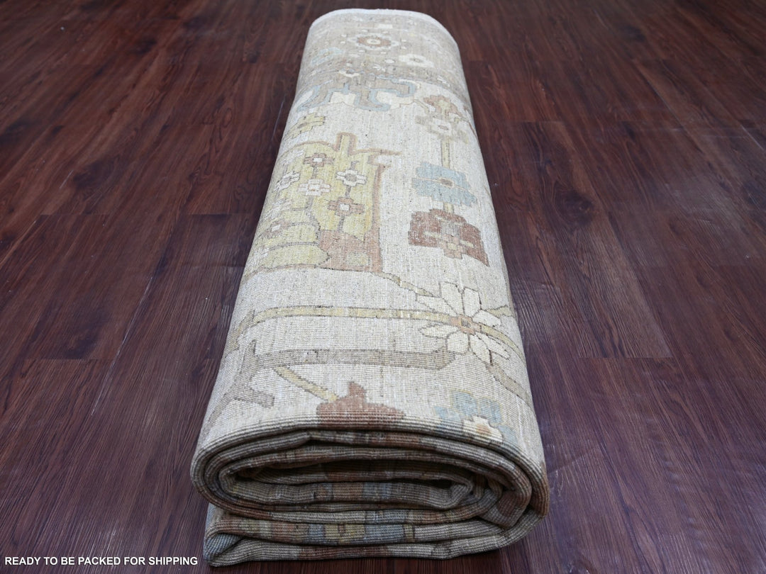 10'1" x 13'10" New Hand Knotted Brown Wool Rectangle Oriental Rug - MOA10222349