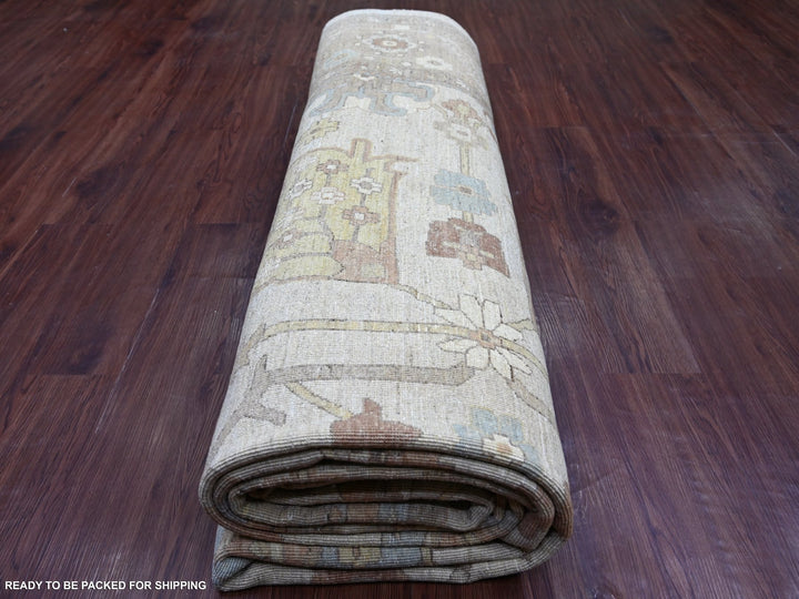 10'1" x 13'10" New Hand Knotted Brown Wool Rectangle Oriental Rug - MOA10222349