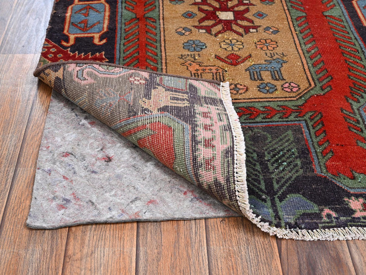 2'7" x 7'1" Vintage Hand Knotted Red Wool Runner Oriental Rug - MOA1022234