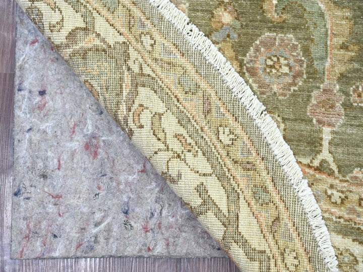 6'0" x 6'1" New Hand Knotted Green Wool Round Oriental Rug - MOA10222350