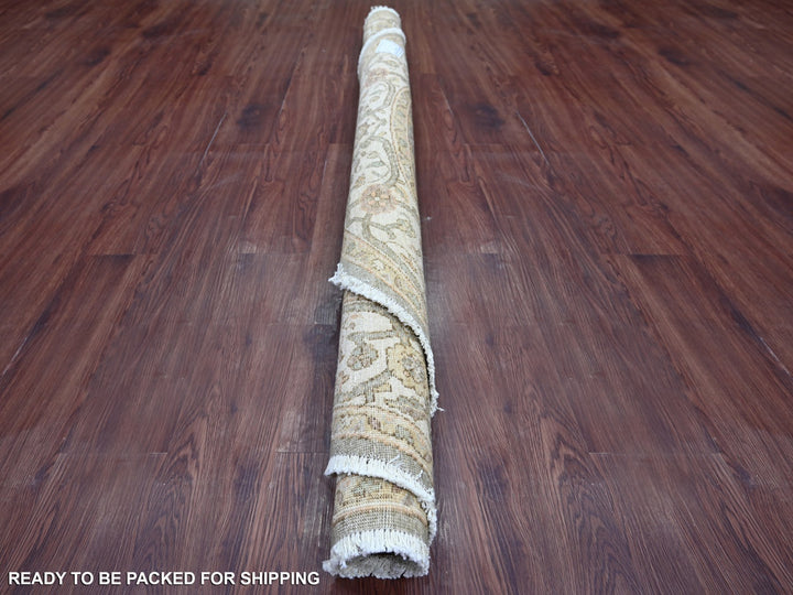 6'0" x 6'1" New Hand Knotted Green Wool Round Oriental Rug - MOA10222350