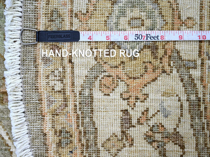 6'0" x 6'1" New Hand Knotted Green Wool Round Oriental Rug - MOA10222350