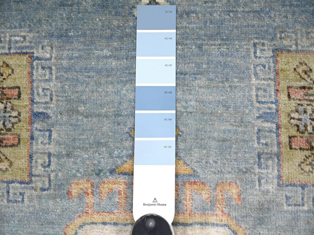 5'9" x 5'11" New Hand Knotted Blue Wool Round Oriental Rug - MOA10222352