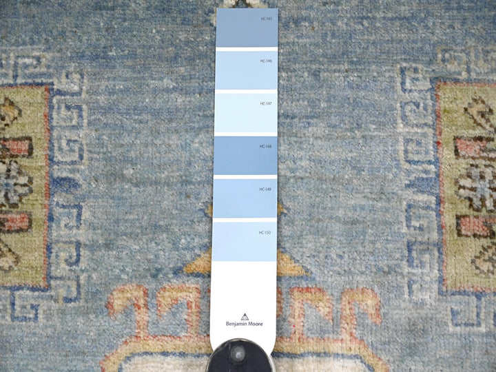 5'9" x 5'11" New Hand Knotted Blue Wool Round Oriental Rug - MOA10222352