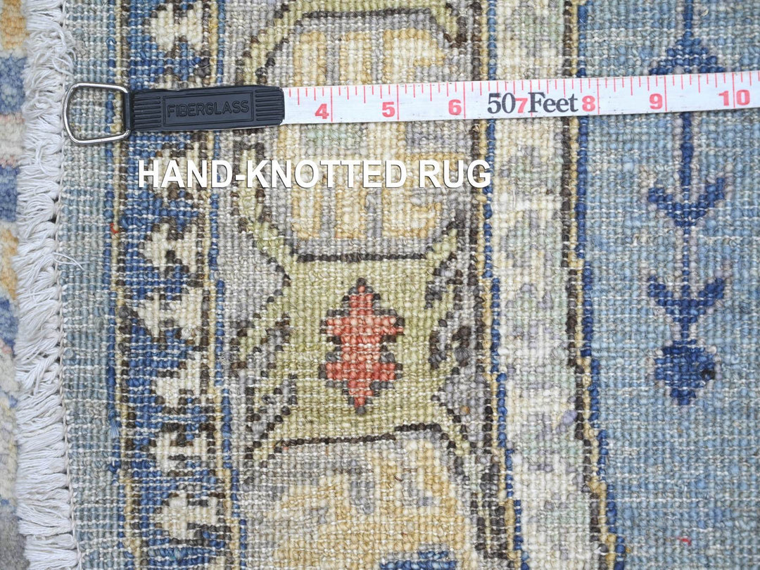 5'9" x 5'11" New Hand Knotted Blue Wool Round Oriental Rug - MOA10222352