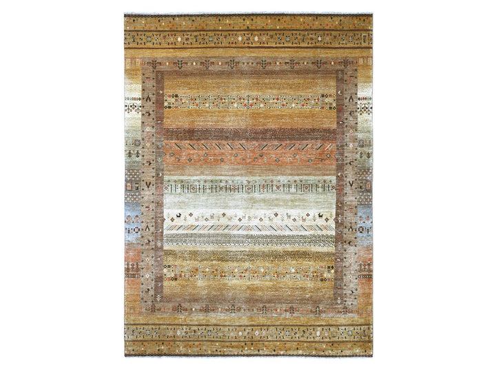 9'10" x 13'7" New Hand Knotted Brown Wool Rectangle Oriental Rug - MOA10222360