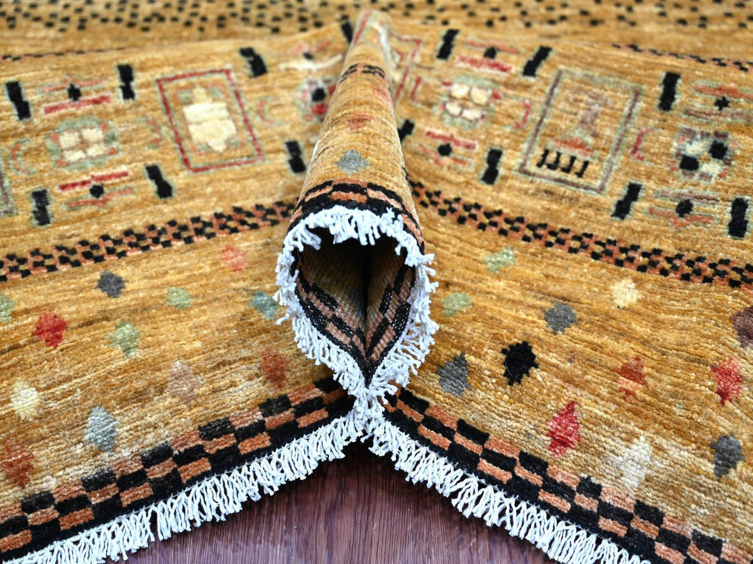 9'10" x 13'7" New Hand Knotted Brown Wool Rectangle Oriental Rug - MOA10222360