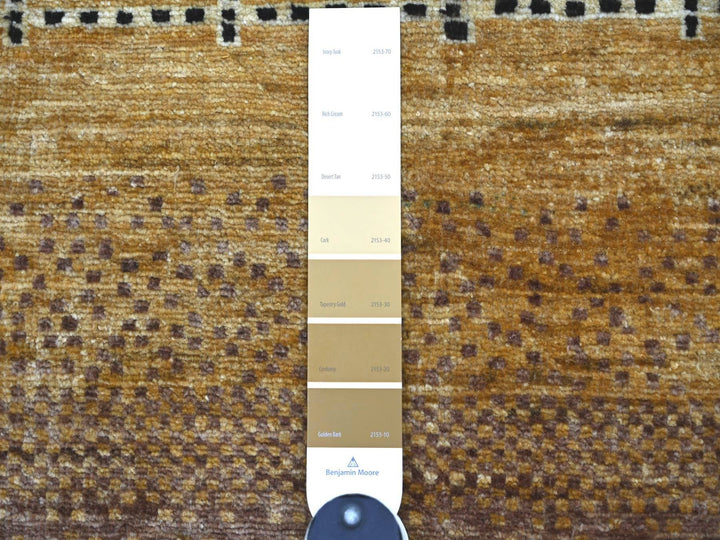 9'10" x 13'7" New Hand Knotted Brown Wool Rectangle Oriental Rug - MOA10222360
