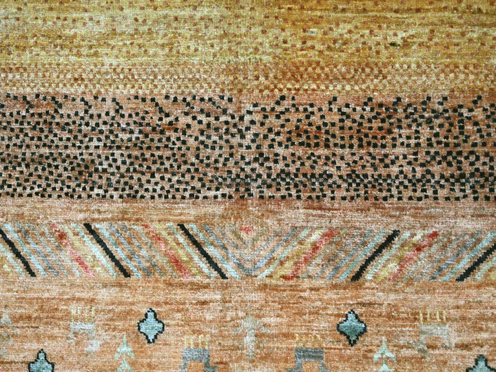9'10" x 13'7" New Hand Knotted Brown Wool Rectangle Oriental Rug - MOA10222360