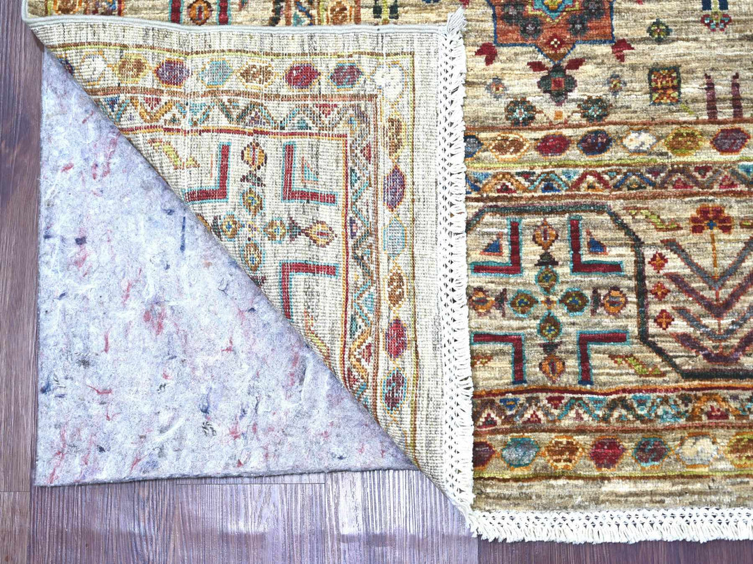 8'3" x 9'4" New Hand Knotted Ivory Wool Rectangle Oriental Rug - MOA10222364
