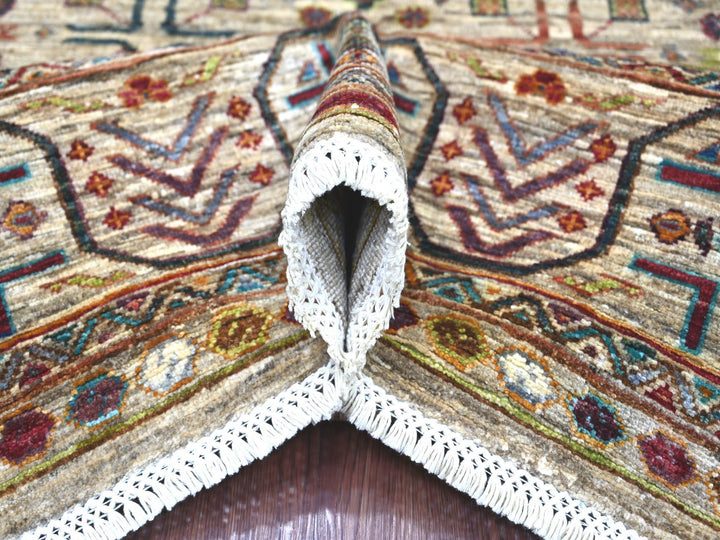 8'3" x 9'4" New Hand Knotted Ivory Wool Rectangle Oriental Rug - MOA10222364