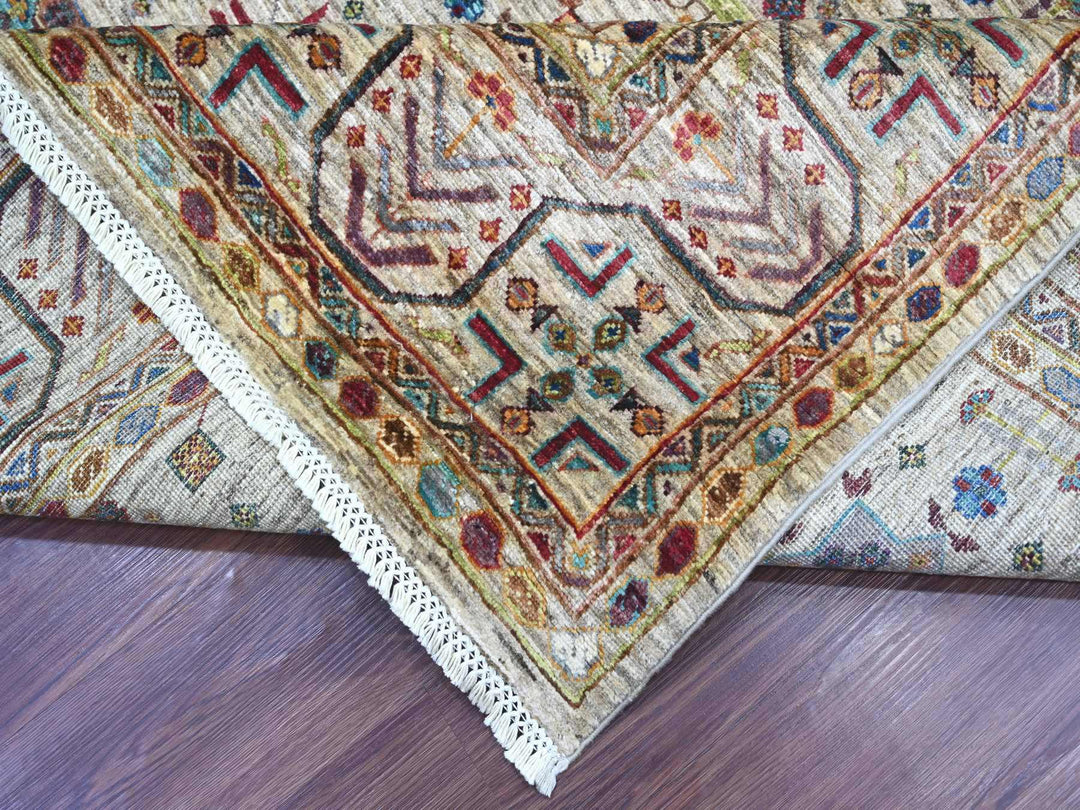 8'3" x 9'4" New Hand Knotted Ivory Wool Rectangle Oriental Rug - MOA10222364