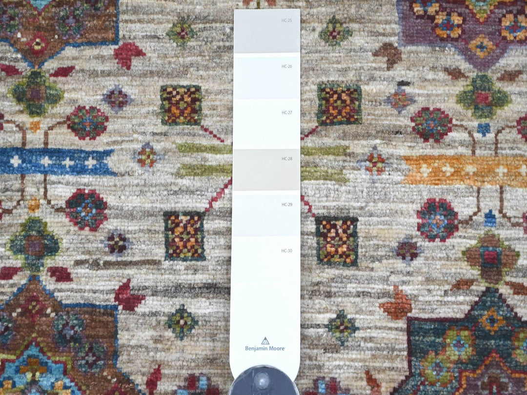 8'3" x 9'4" New Hand Knotted Ivory Wool Rectangle Oriental Rug - MOA10222364
